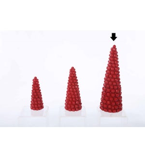 Large Resin Red Bells Cone Tree