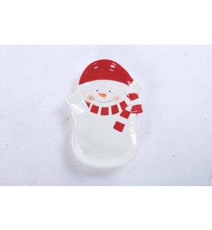 Ceramic R/W Snowman Platter
