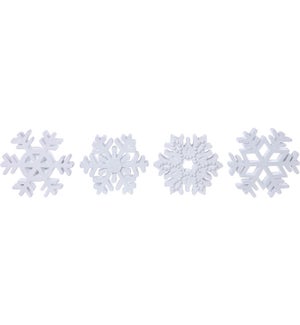 Large Resin White Snowflake 4 Asst