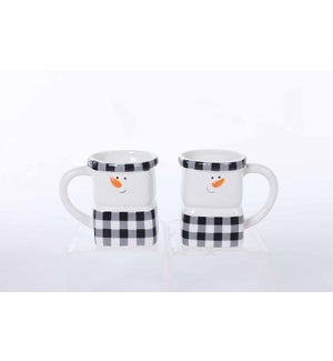 Ceramic B/W Snowman Mug 2 Asst