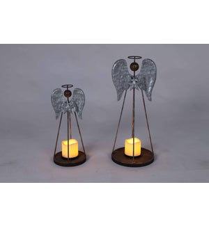 Small Metal Galvanized Angel Stand