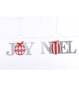 Galvanized Joy/Noel Orn Hang 2 Asst