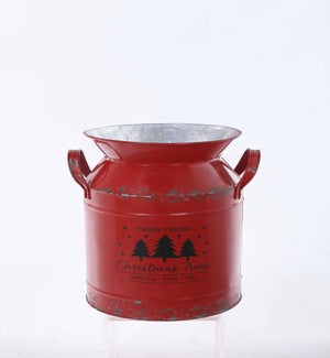 Metal Ant Red Christmas Trees Milkcan