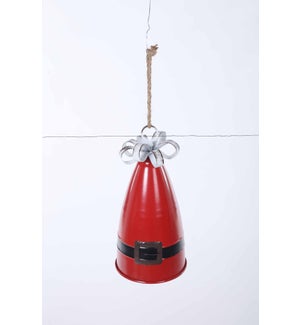 Metal Red Santa Belt Bell with Bow Hang