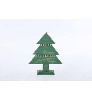 Small Wood Green Flat with Bead Layer Tree Stand