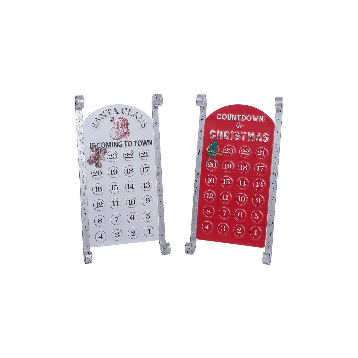 Enml Sug/Strps Magnet/Count Sleigh Easel 2 Asst