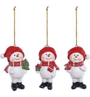 Rsn Red Hat Snowman Orn 3 Asst