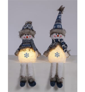 Plsh Blue Snwflk Snowman Glow Shelfsitter 2 Asst