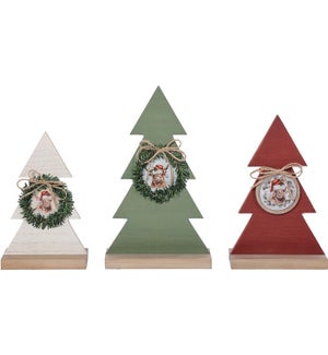 Wd Merry Moo Tree W/Wreath Stand 3 Asst