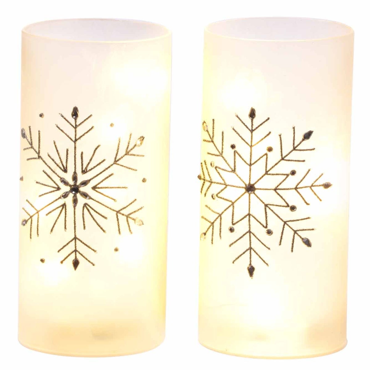 Gls Snowflake Cyl Glow 2 Asst Timer