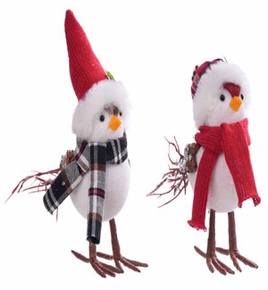 Floral Christmas Wht Birds2 Asst