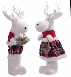 Floral Holiday Moose Couple 2 Asst