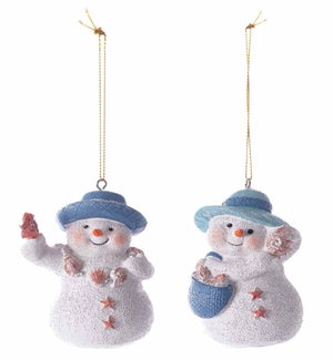 Res Coastal Snowmen Orn. 2 Asst