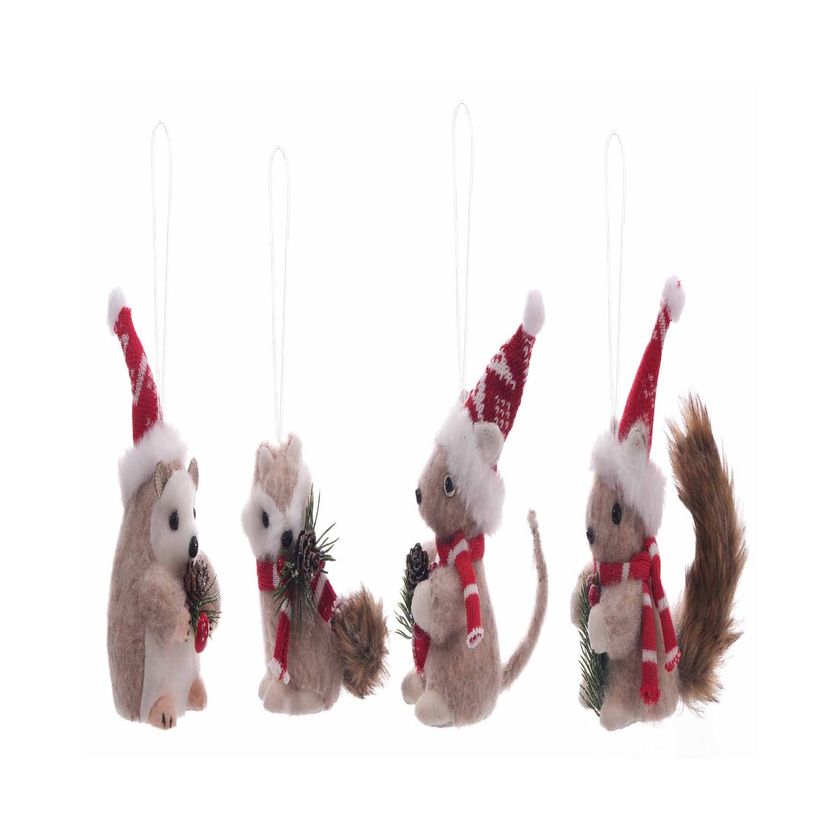 Fabric Woodland Animal Orn 4 Asst
