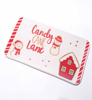 Cer Cmas Snowman Tray