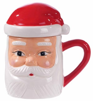 Cer Cmas Santa Mug W/Lid