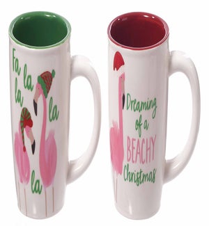 Cer Cmas Flamingo Mug 2 Asst