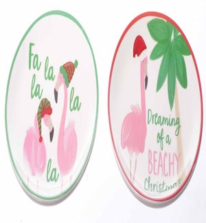 Cer Cmas Flamingo Plate 2 Asst