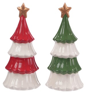 Cer R/G Layer Tree W/Star 2 ASST