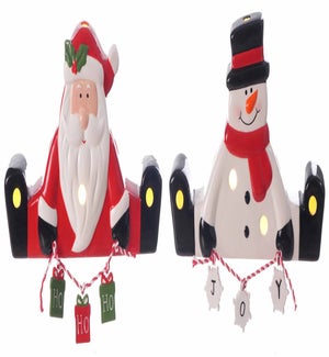 Cer Santa/Snowman Glow 2 ASST