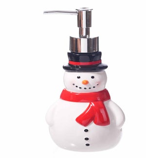 Cer Snowman Soap Dispenser