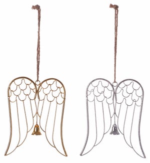 Mtl G/S Angel Wings W/Bell Hang 2 Asst