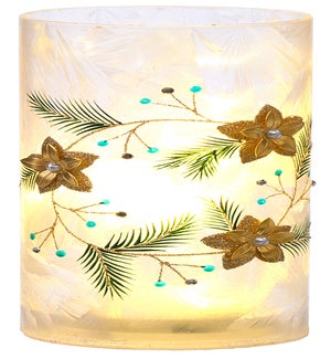 Gls Jewel Flower Cylinder LED