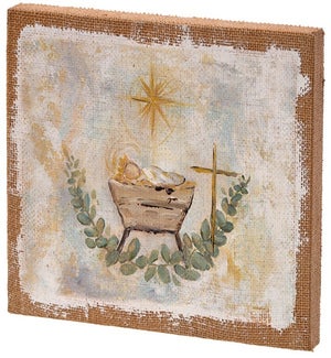 Burlap JW Baby Jesus Wall
