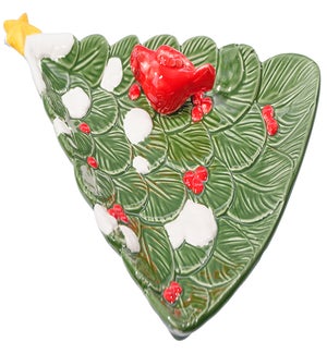 Cer Raised Cardinal Tree Plate