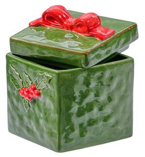 Cer Holly Berry Gift Box Canister