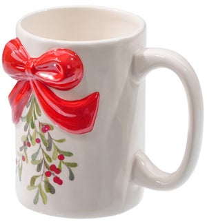 Cer Leaf/ Berry/Bow Mug