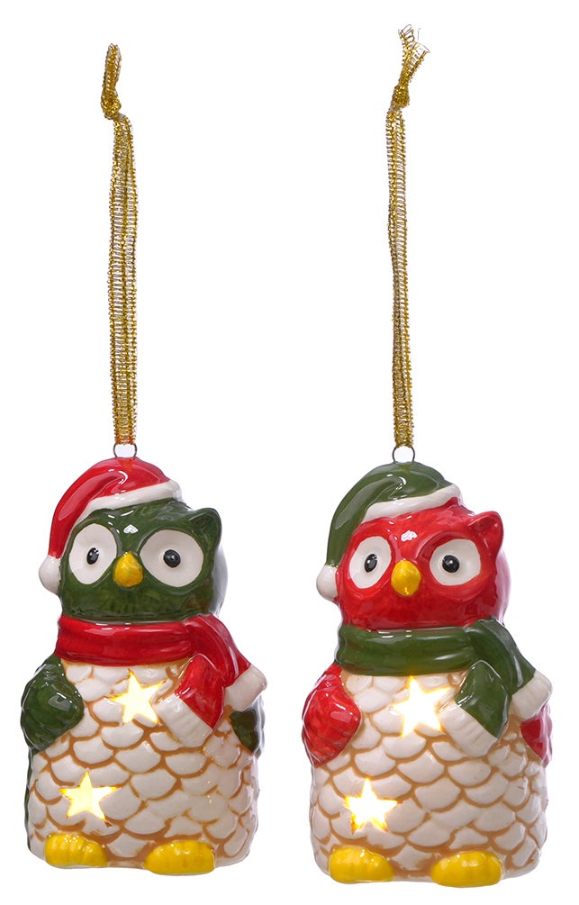 Caroline's Treasures SS4673-CO1 Ornamento Natalizio In Ceramica – Pin Min Pin Con Fiocco Di Neve Rosso, Personalizzabile, Diametro 7,1 Cm