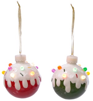 Cer Orn W/icing LED 2 Asst
