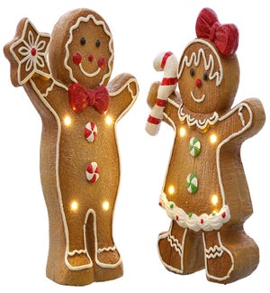 MGO Gingerbread Boy/Girl LED 2 Asst