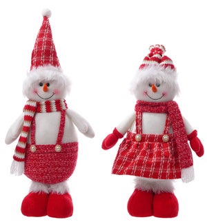 Fabric R/W Standing Snowman 2 Asst