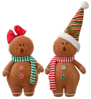 Lg Plush Standing Gingerbread 2 Asst