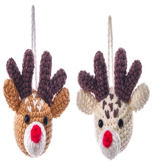Handmade Yarn Deer Orn 2 Asst