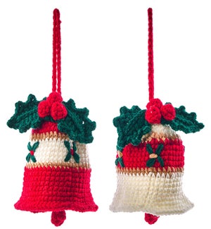 Handmade Yarn Bell Orn 2 Asst