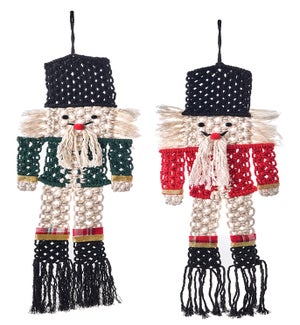 Handmade Yarn Nutcracker Hang 2 Asst