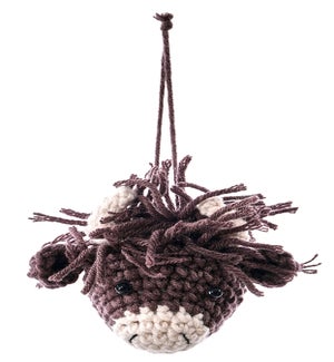 Handmade Yarn Highland Cow Head Orn