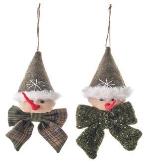Fab Country Green Snowman Orn 2 Asst