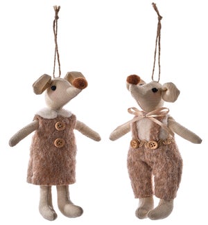 Fab Fluffy Mouse Orn 2 Asst