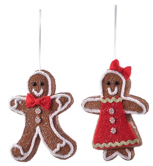 Fab Gingerbread Cookie Orn 2 Asst