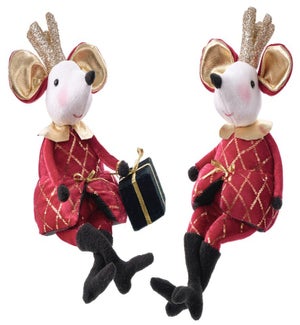 Fab Velvet Mouse Shelf Sitter 2 Asst