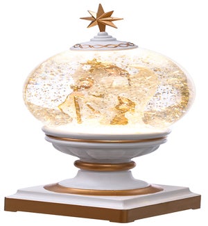 Acrylic Nativity w/Angel Water Globe W/Sound