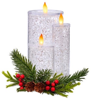 Acrylic Triple Candle Light Up