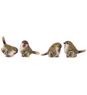 Md Resin Bird Figurine 4 Asst