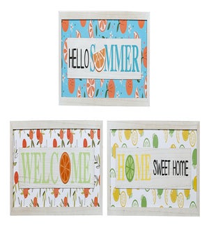 Wd Citrus 3D Word Frame 3 Asst