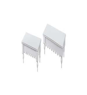Sm Wd Wht Rect Tray Stand