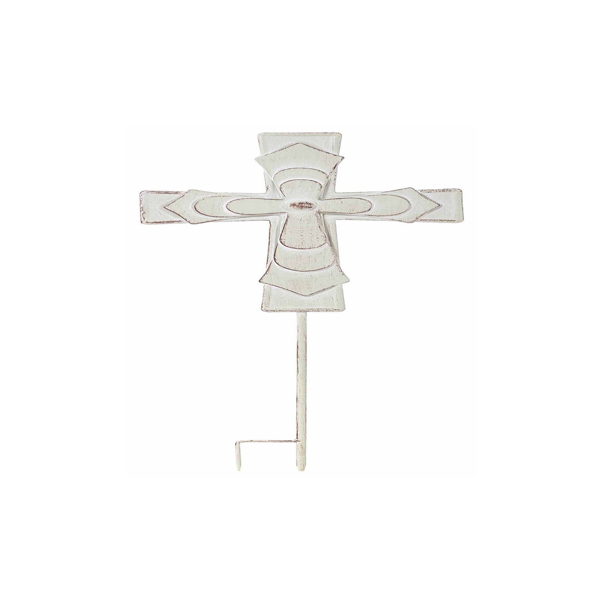 Mtl Ant Wht Cross Stake